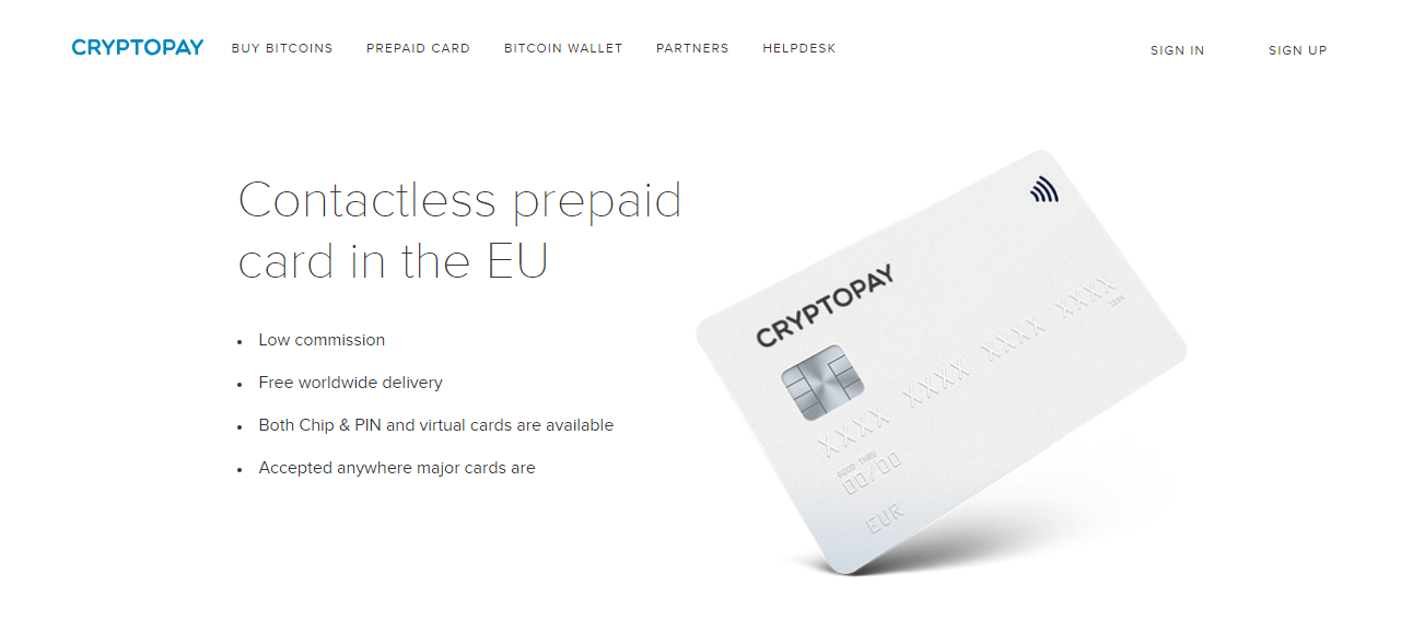 Cryptopay Bitcoin Debit Card